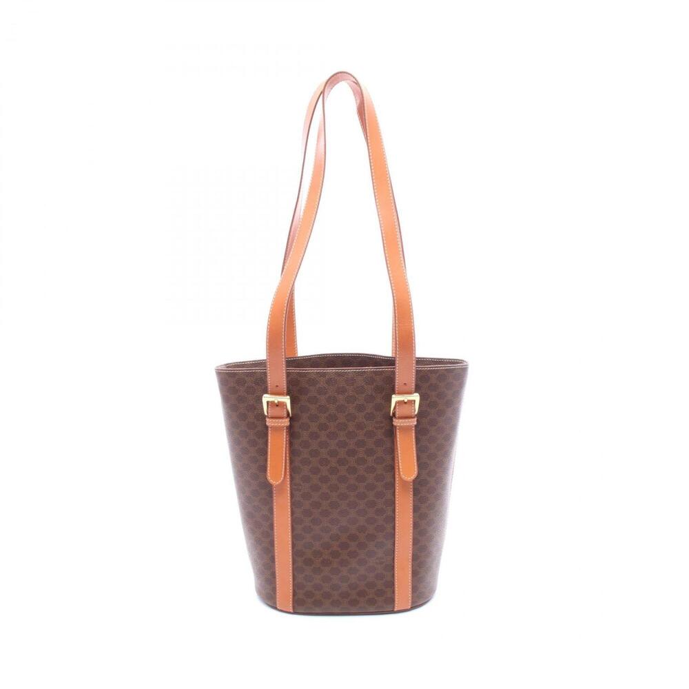 Celine Macadam Tote Bag Handbag, Coated Canvas Leather, Women's, Brown